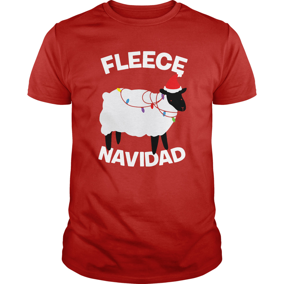 Fleece Navidad Christmas Sheep - BustedTees.com