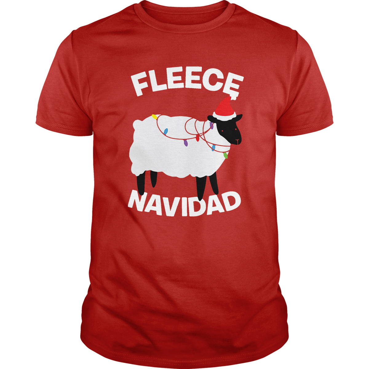 Fleece Navidad Christmas Sheep - BustedTees.com