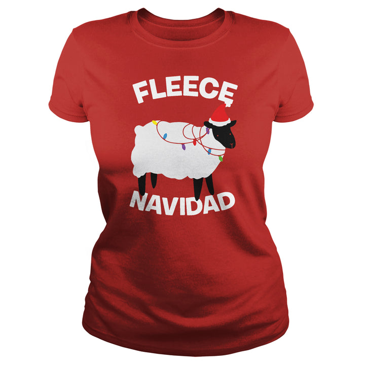 Fleece Navidad Christmas Sheep - BustedTees.com