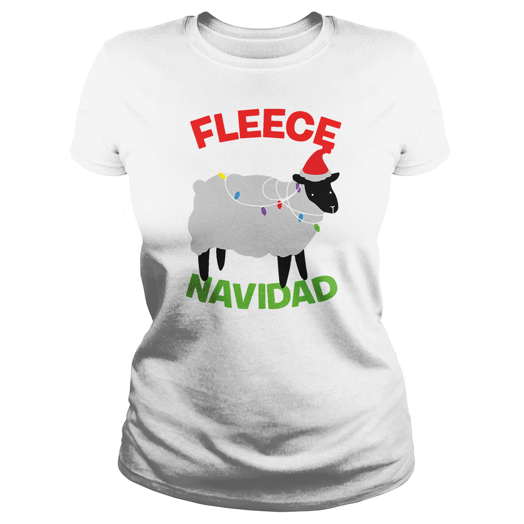 Fleece Navidad Christmas Sheep - BustedTees.com