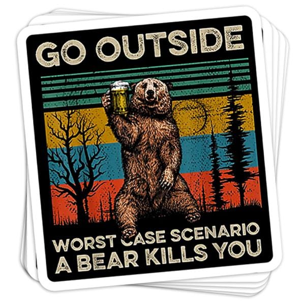 Go Outside Worst Case Scenario Vinyl Sticker - BustedTees.com