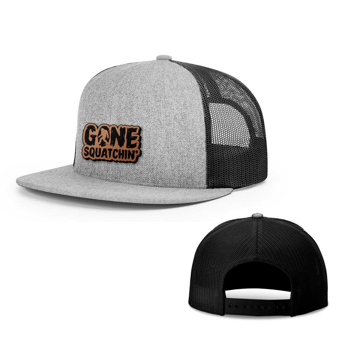 Gone Squatchin Leather Patch Hats - BustedTees.com