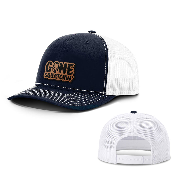 Gone Squatchin Leather Patch Hats - BustedTees.com