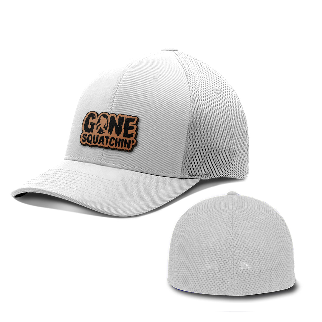 Gone Squatchin Leather Patch Hats - BustedTees.com