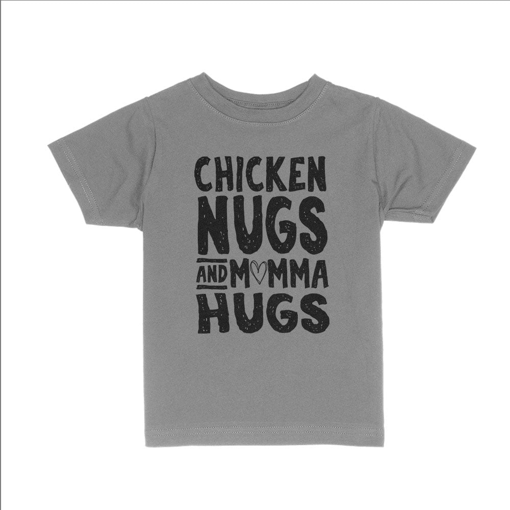 Chicken Nugs and Momma Hugs Kids Shirts - BustedTees.com