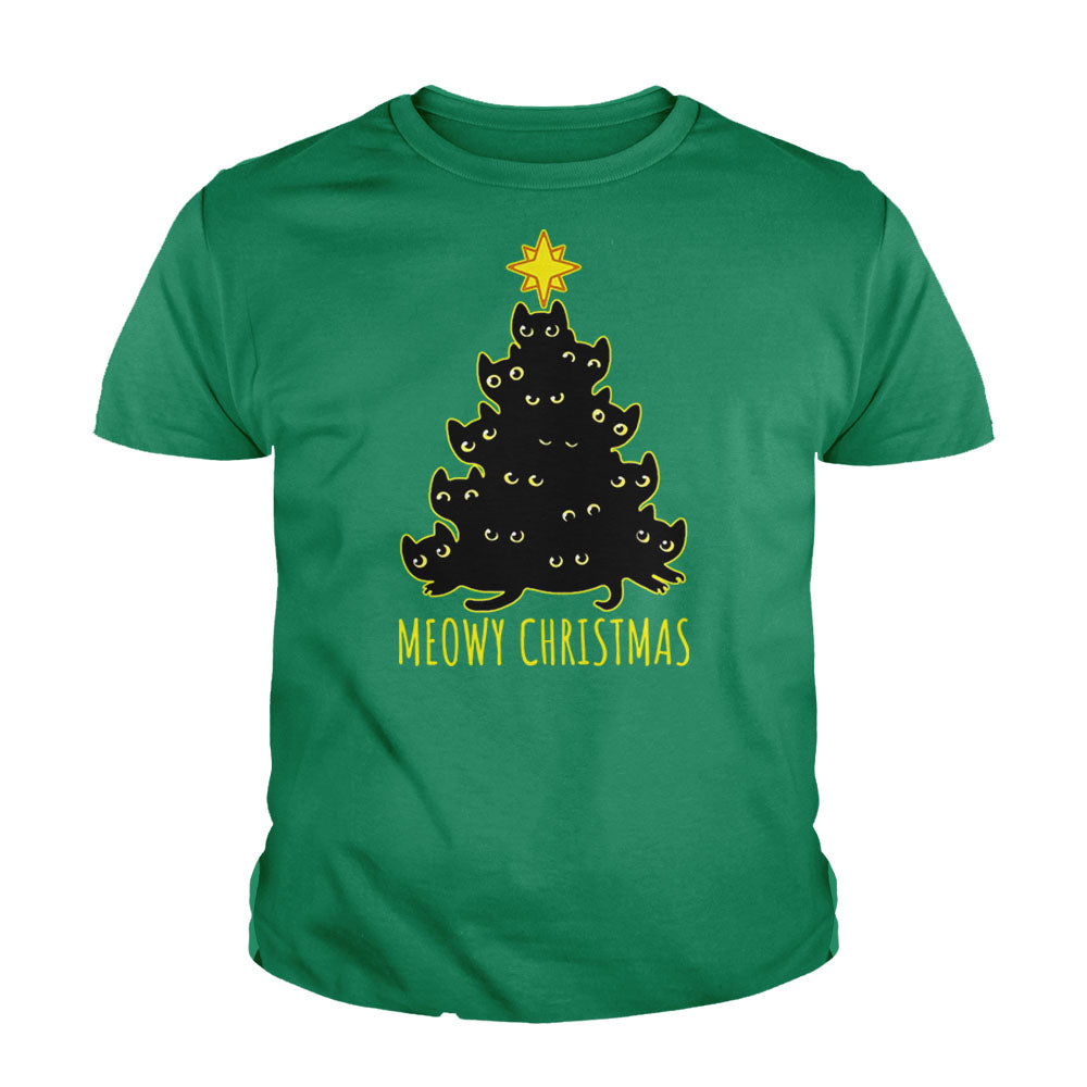 Meowy Christmas Kids Shirt - BustedTees.com