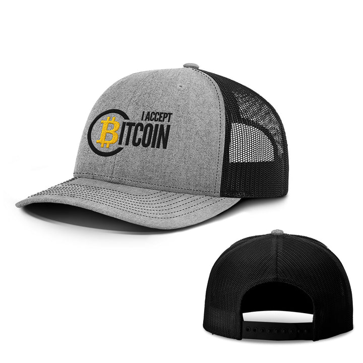 I Accept Bitcoin Hats - BustedTees.com