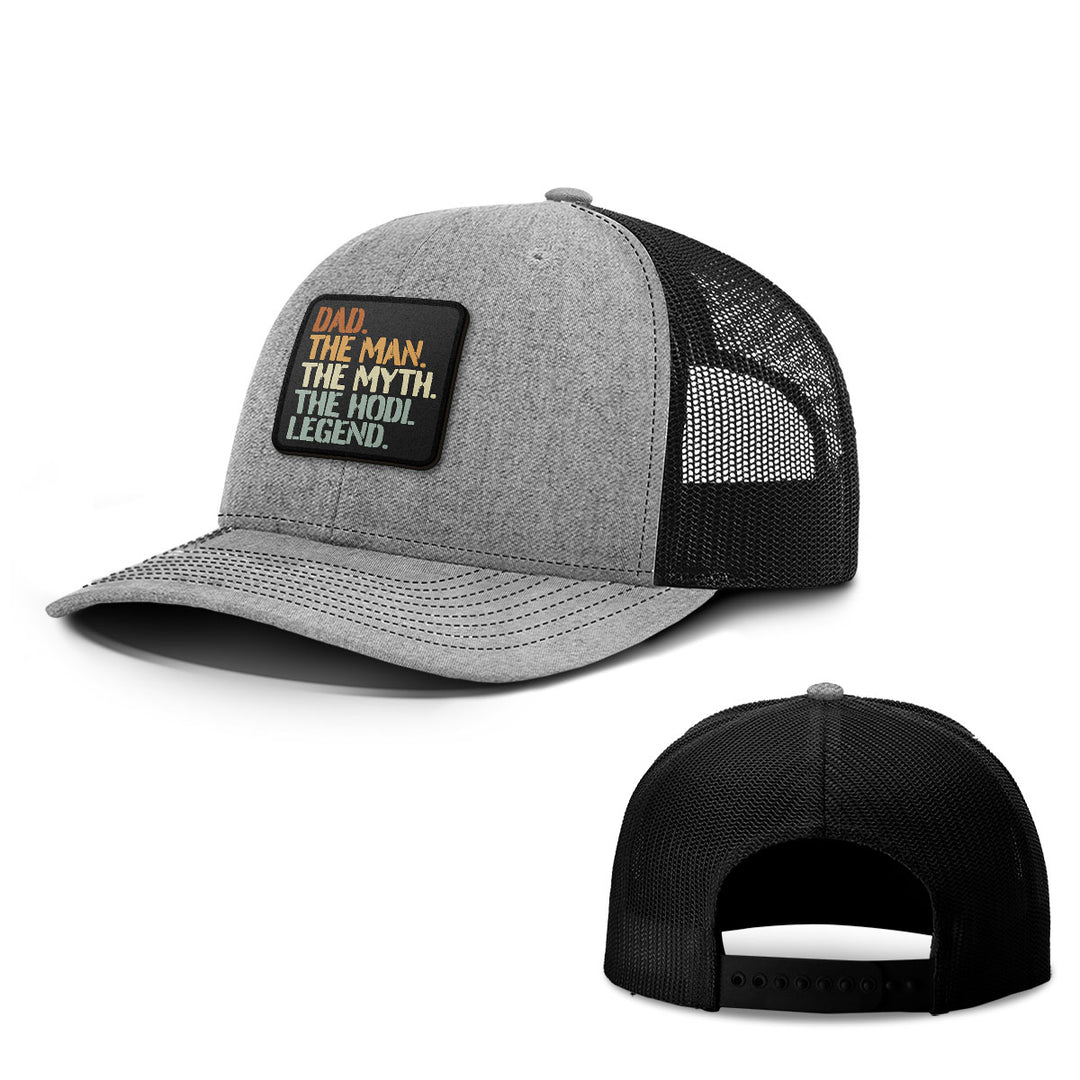 Dad The Hodl Legend Patch Hats - BustedTees.com