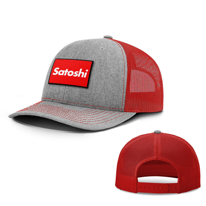 Satoshi Red Patch Hats - BustedTees.com