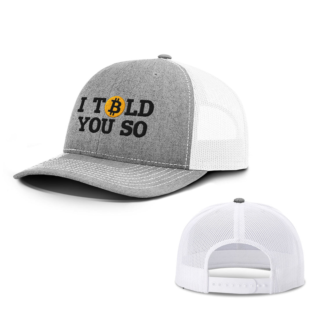 Bitcoin I Told You So Hats - BustedTees.com