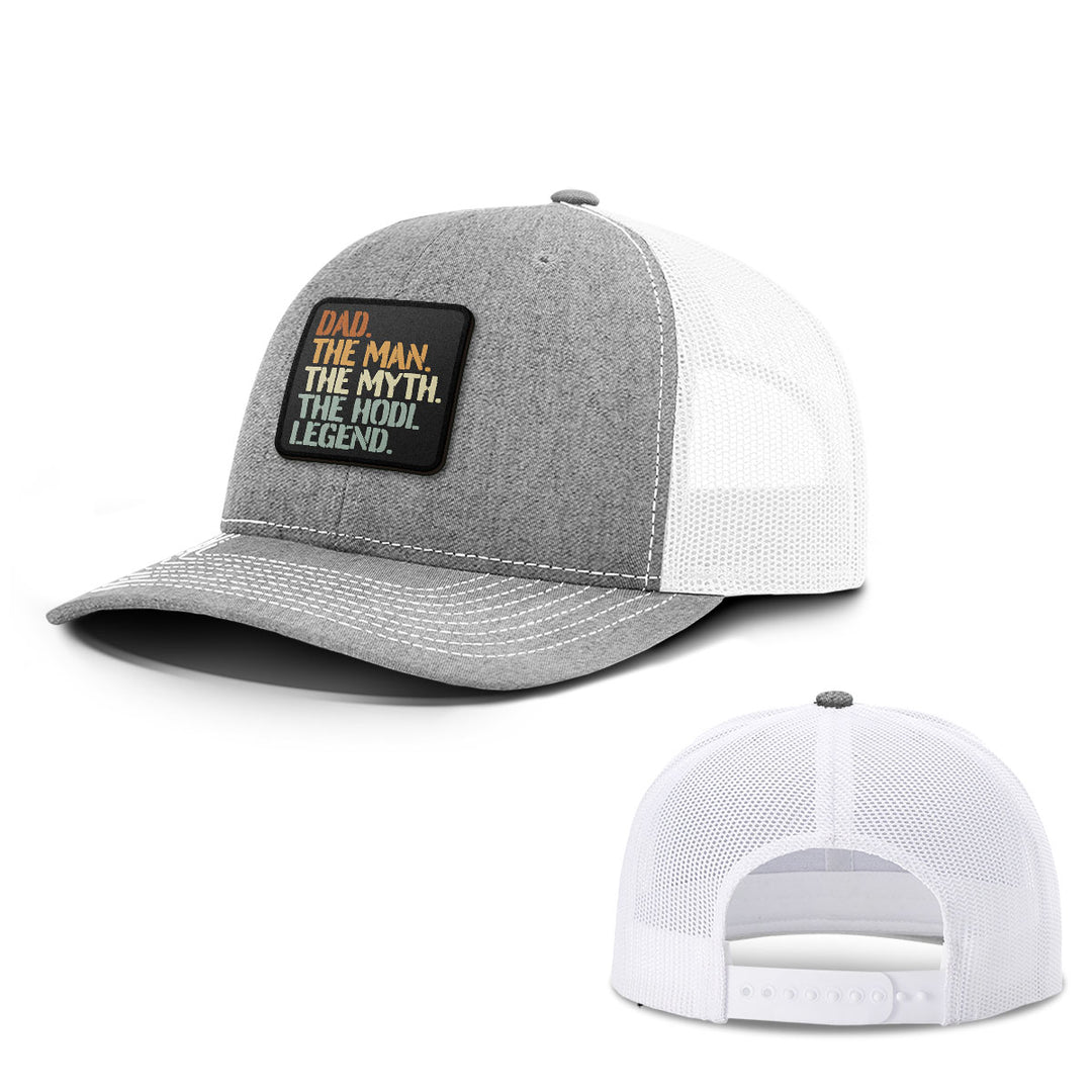 Dad The Hodl Legend Patch Hats - BustedTees.com