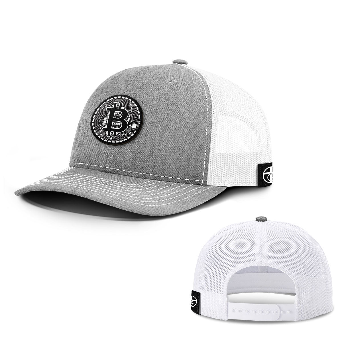 Bitcoin Black and White Patch Hats - BustedTees.com