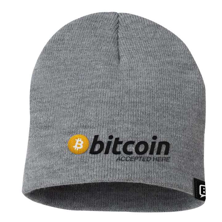 Bitcoin Accepted Here Beanies - BustedTees.com