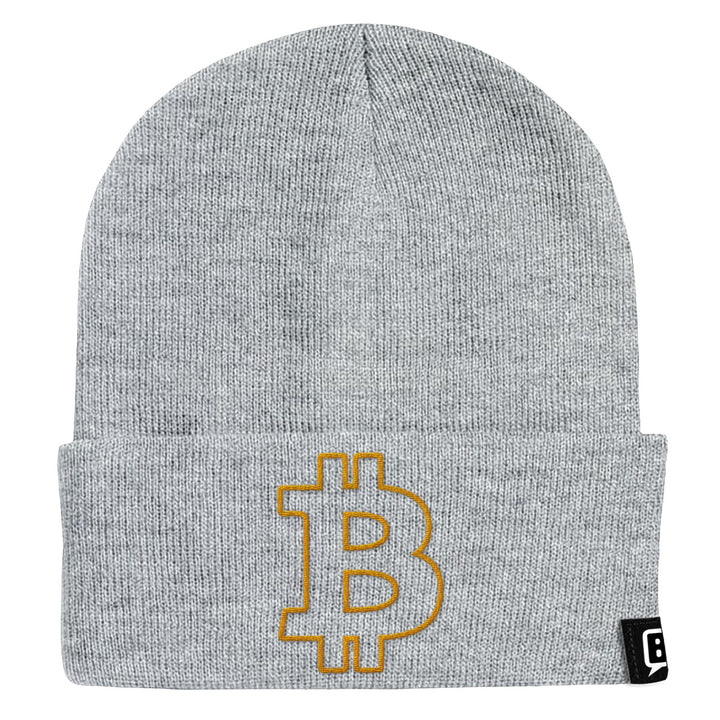 Bitcoin Outline Beanies - BustedTees.com