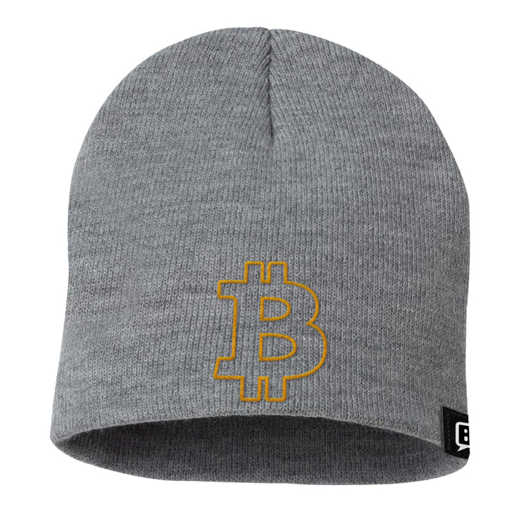 Bitcoin Outline Beanies - BustedTees.com