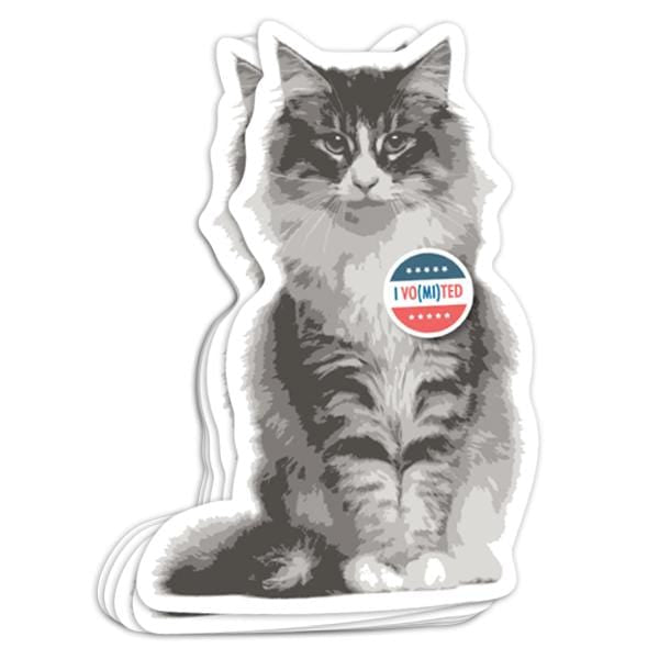 I Vomited Cat Vinyl Sticker - BustedTees.com