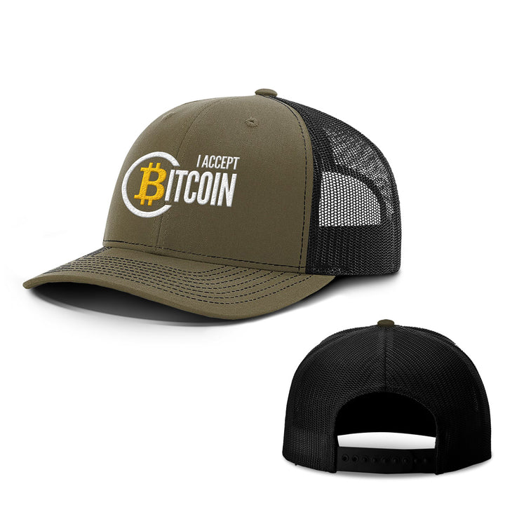 I Accept Bitcoin Hats - BustedTees.com