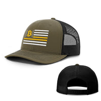 Load image into Gallery viewer, Bitcoin Flag Hats - BustedTees.com
