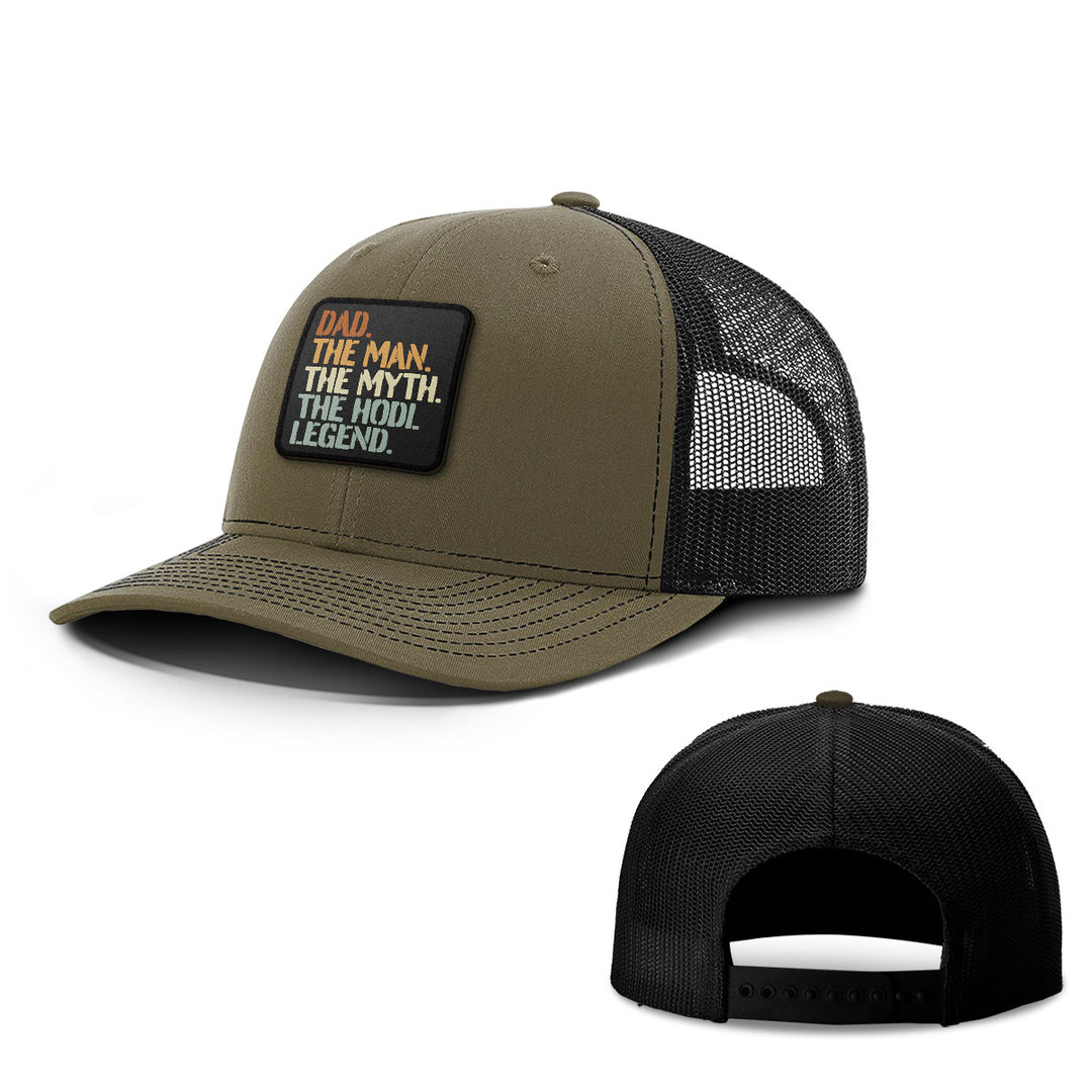 Dad The Hodl Legend Patch Hats - BustedTees.com