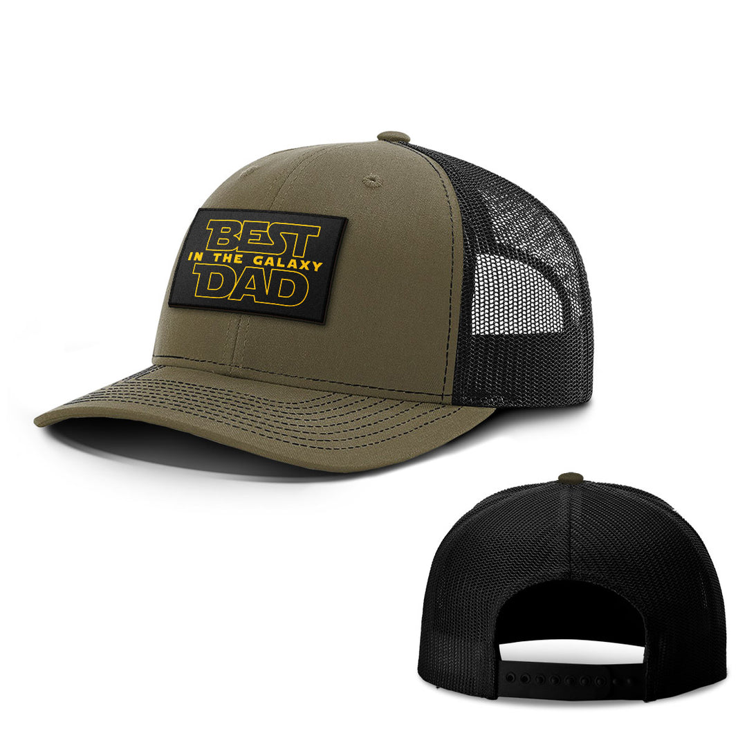 Best Dad In The Galaxy Patch Hats - BustedTees.com