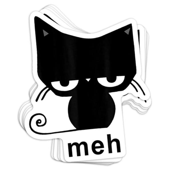 Meh Vinyl Sticker - BustedTees.com