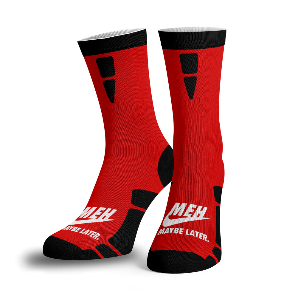 Meh Maybe Later Socks - BustedTees.com