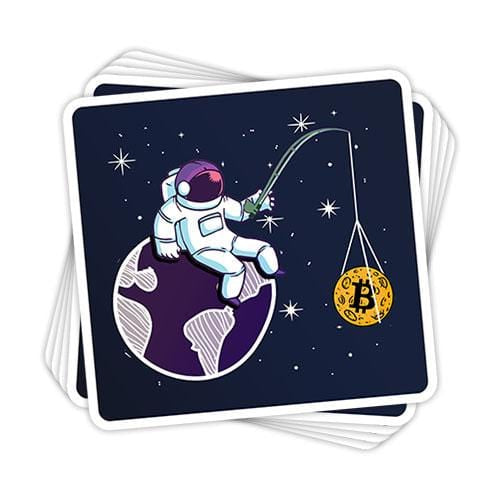 Bitcoin Astronaut Vinyl Sticker - BustedTees.com