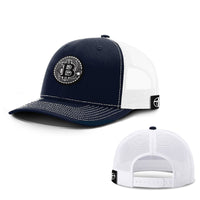 Load image into Gallery viewer, Bitcoin Black and White Patch Hats - BustedTees.com
