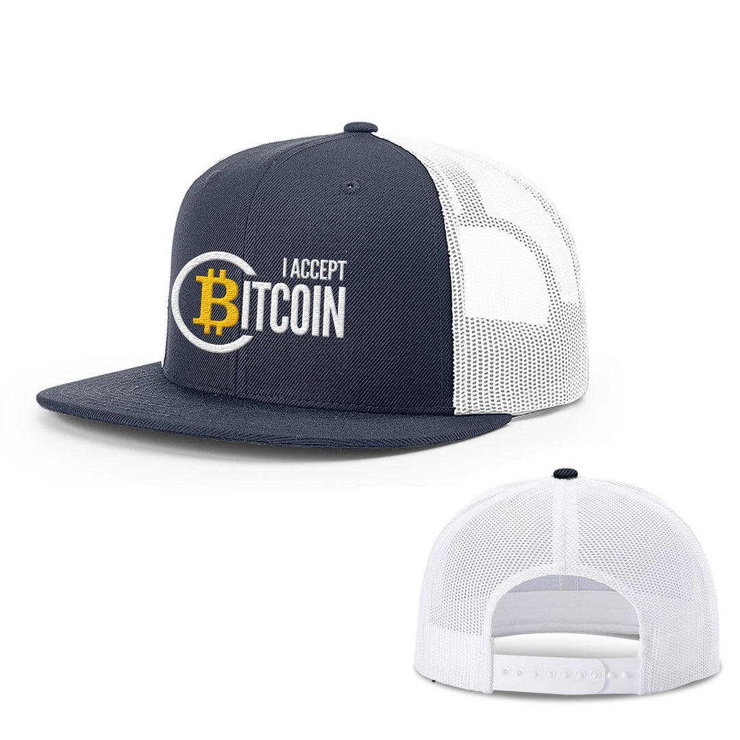 I Accept Bitcoin Hats - BustedTees.com