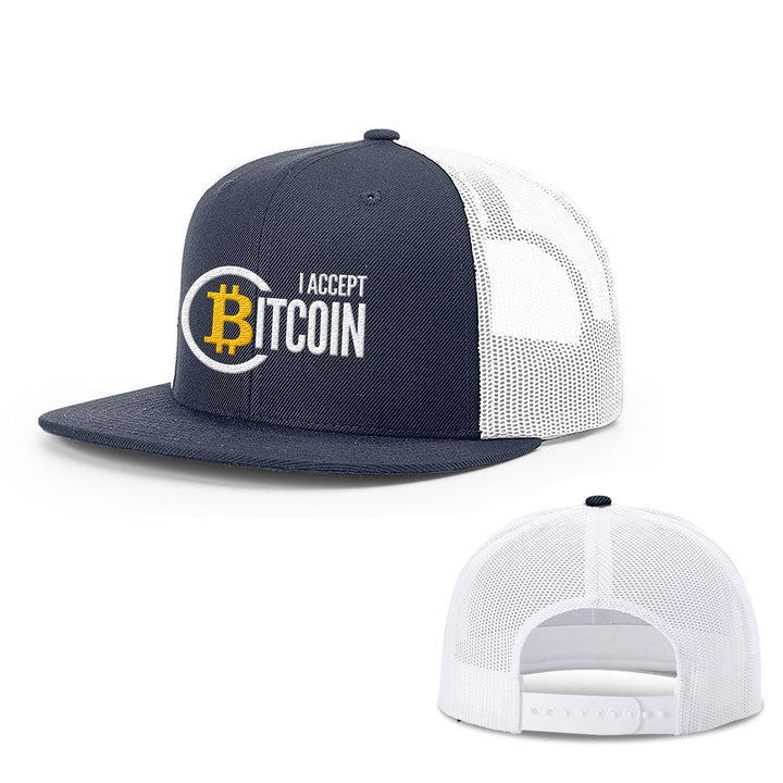 I Accept Bitcoin Hats - BustedTees.com