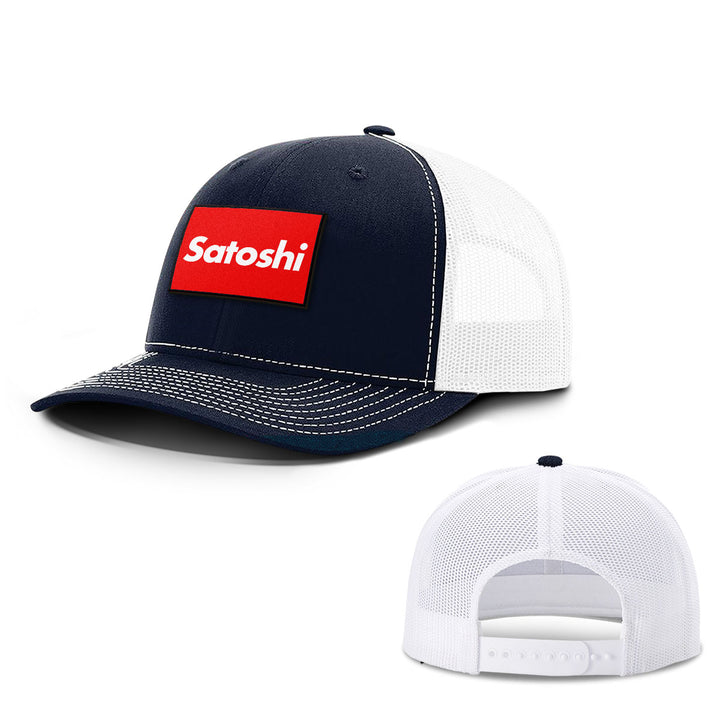 Satoshi Red Patch Hats - BustedTees.com