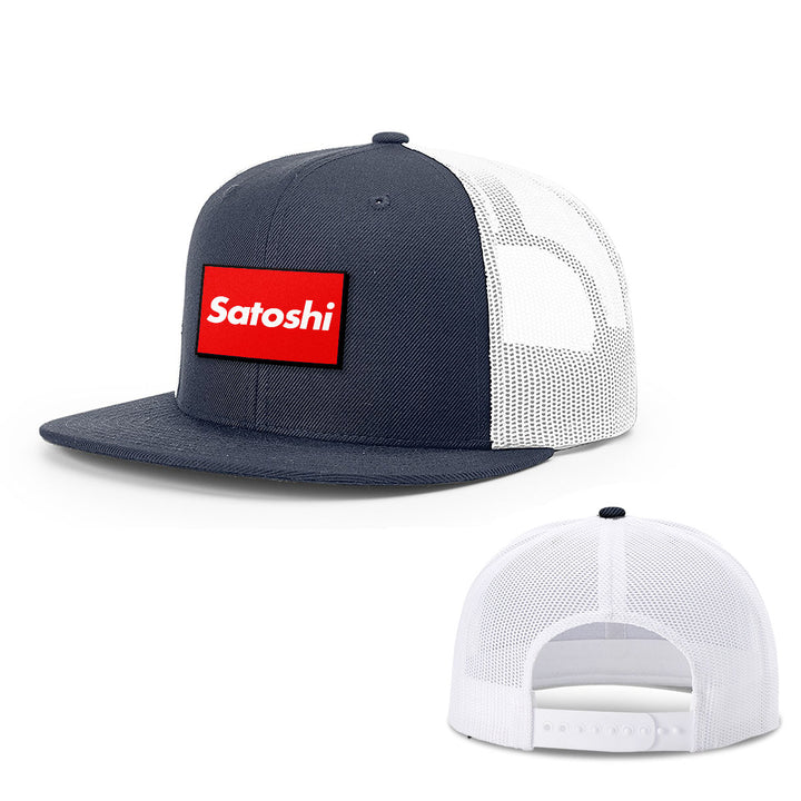 Satoshi Red Patch Hats - BustedTees.com