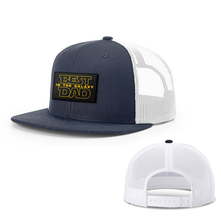Best Dad In The Galaxy Patch Hats - BustedTees.com
