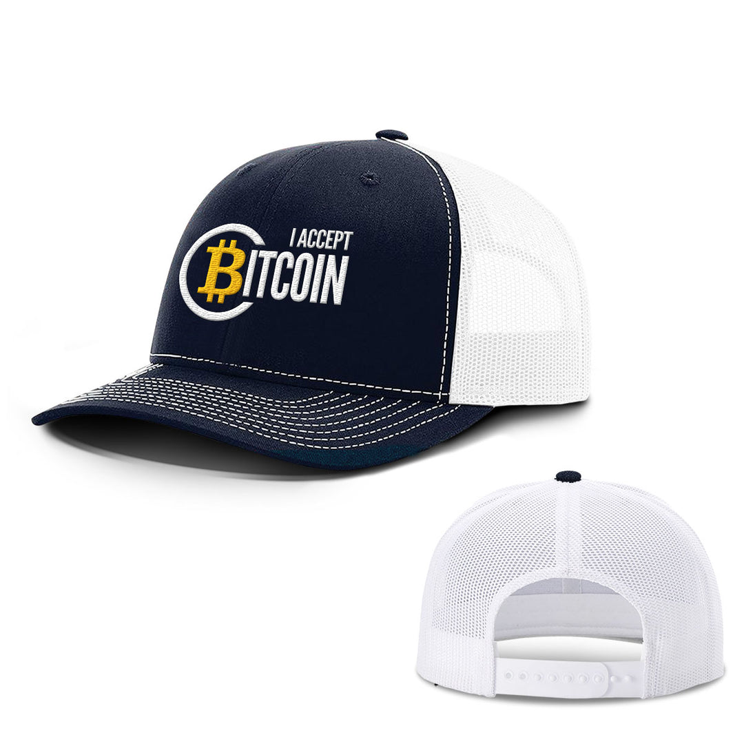 I Accept Bitcoin Hats - BustedTees.com
