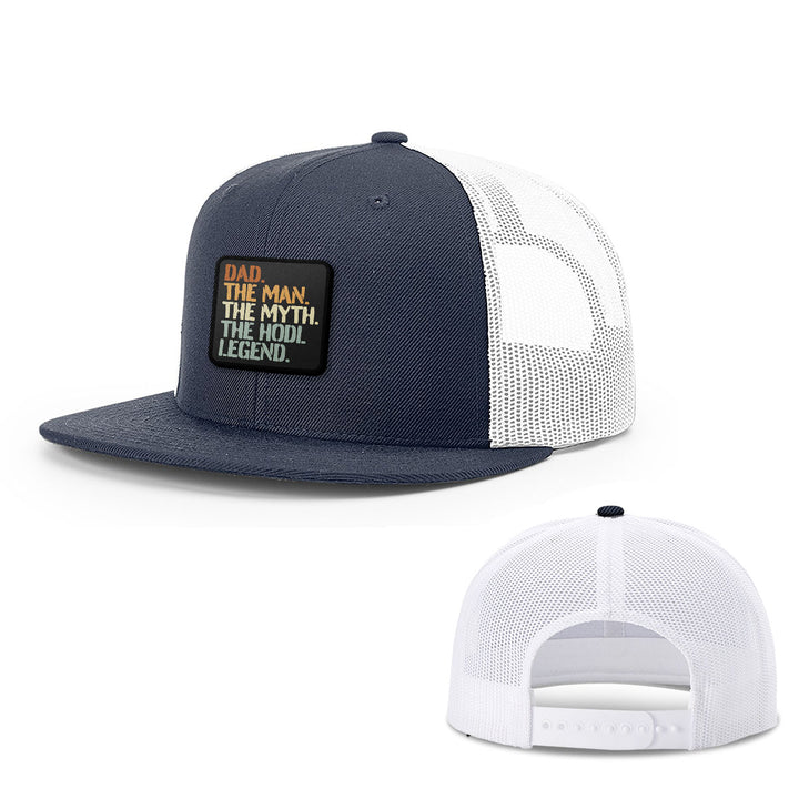 Dad The Hodl Legend Patch Hats - BustedTees.com