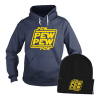Load image into Gallery viewer, Pew Pew Hoodie + Free Beanie
