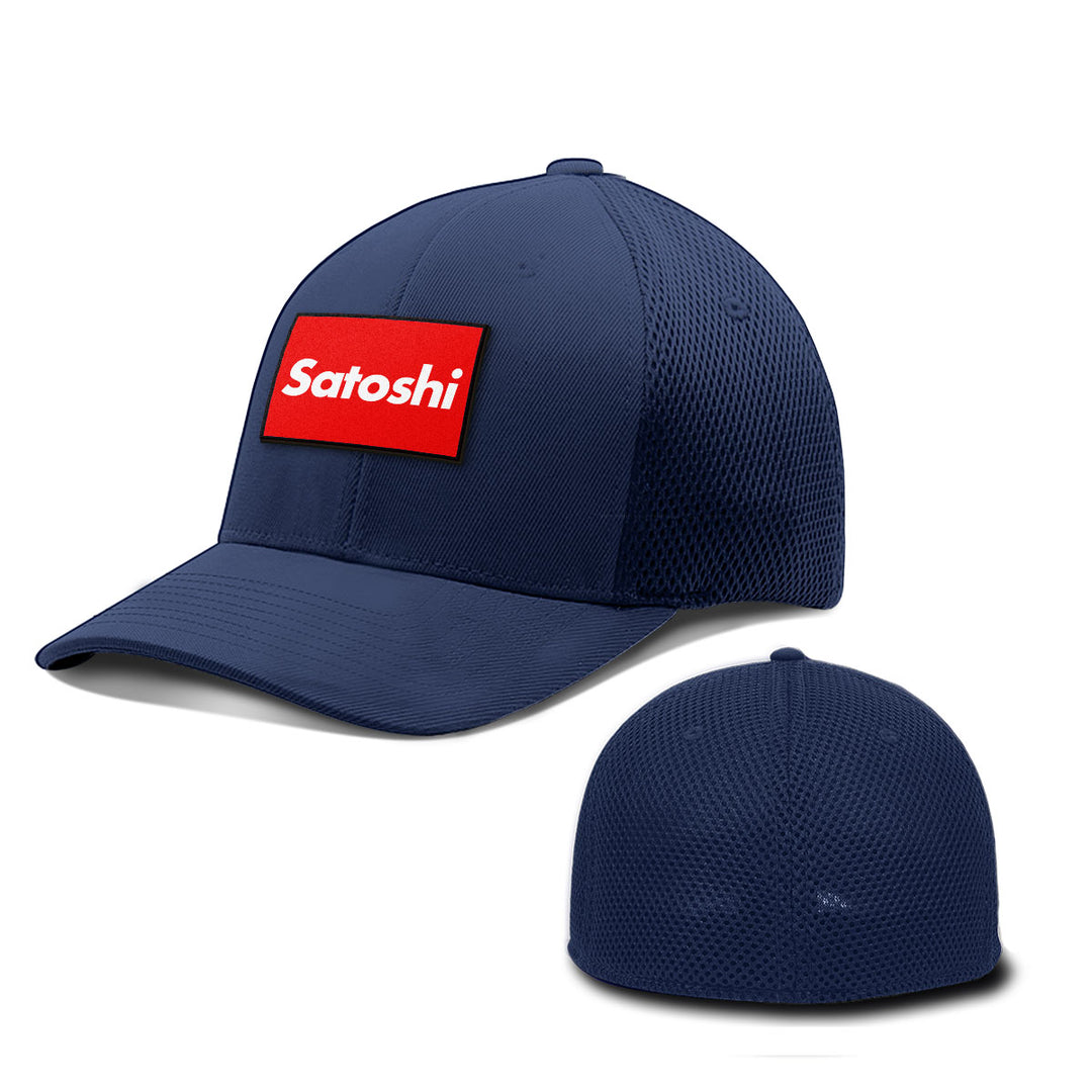 Satoshi Red Patch Hats - BustedTees.com