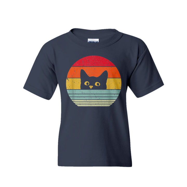 Cat Shirt Retro Style  Kids Shirt - BustedTees.com