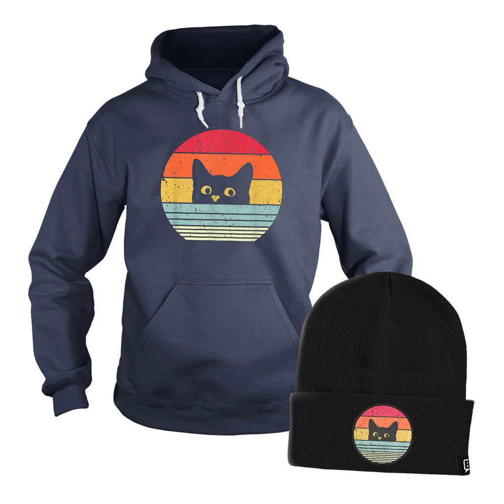 Retro Cat Hoodie + Free Beanie