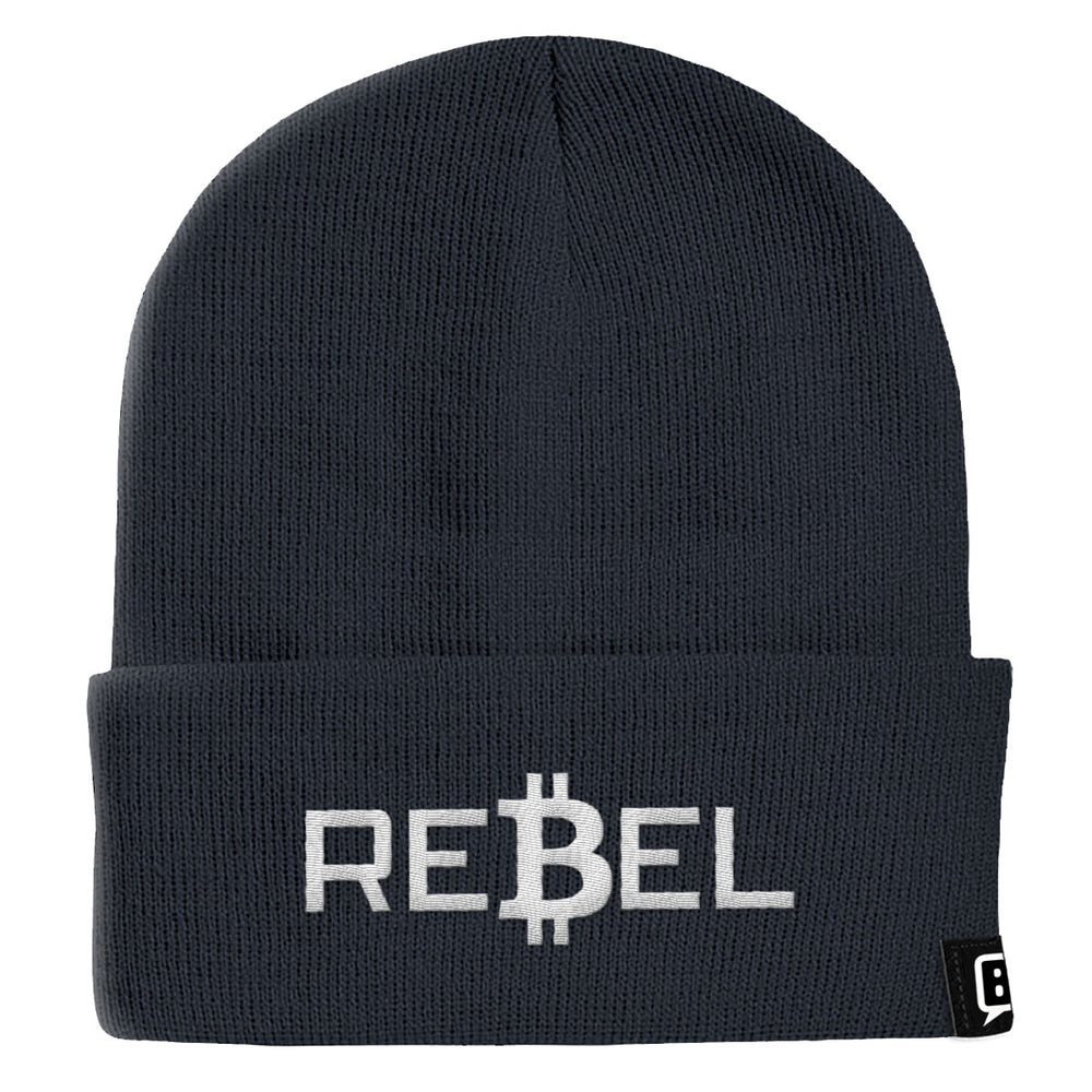 Rebel Bitcoin Beanies - BustedTees.com