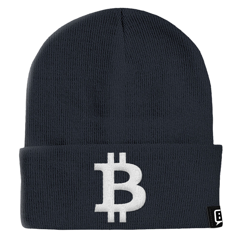 Bitcoin Logo Beanies - BustedTees.com