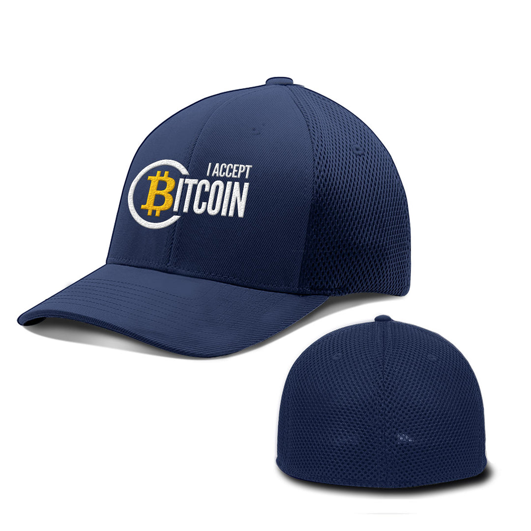 I Accept Bitcoin Hats - BustedTees.com