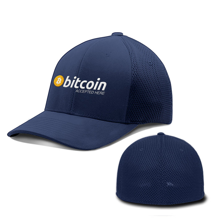 Bitcoin Accepted Here Hats - BustedTees.com