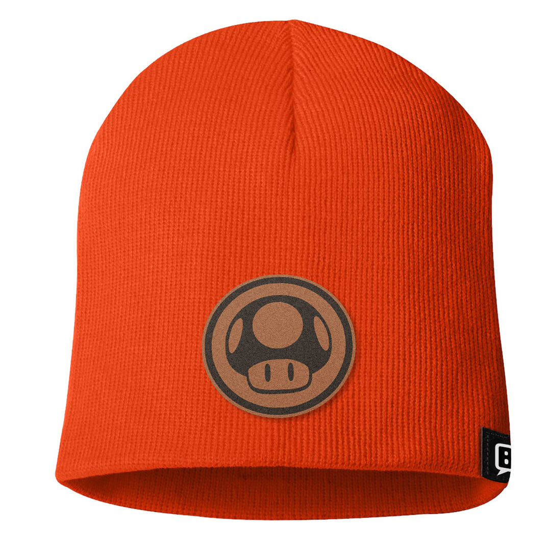 Power Up Leather Patch Beanies - BustedTees.com