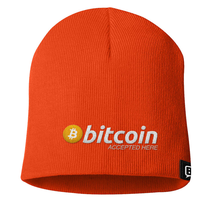 Bitcoin Accepted Here Beanies - BustedTees.com