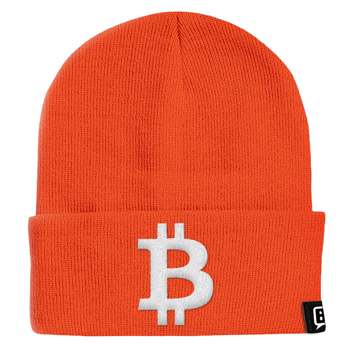 Bitcoin Logo Beanies - BustedTees.com