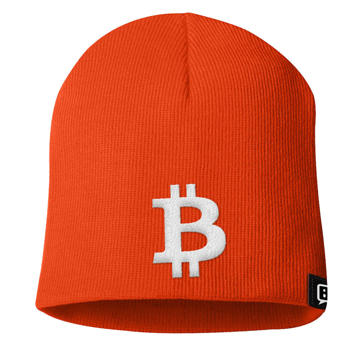 Bitcoin Logo Beanies - BustedTees.com