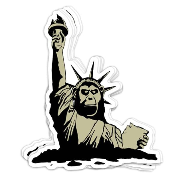 Statue of the Apes Vinyl Sticker - BustedTees.com