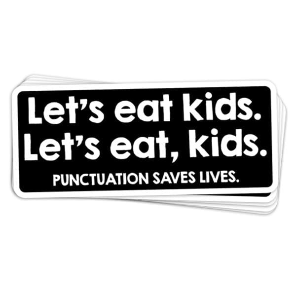 Punctuation Saves Lives Vinyl Sticker - BustedTees.com