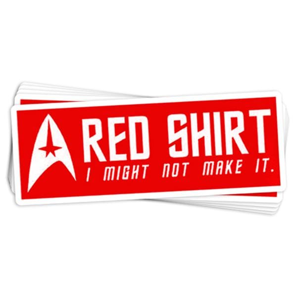 Red Shirt Vinyl Sticker - BustedTees.com